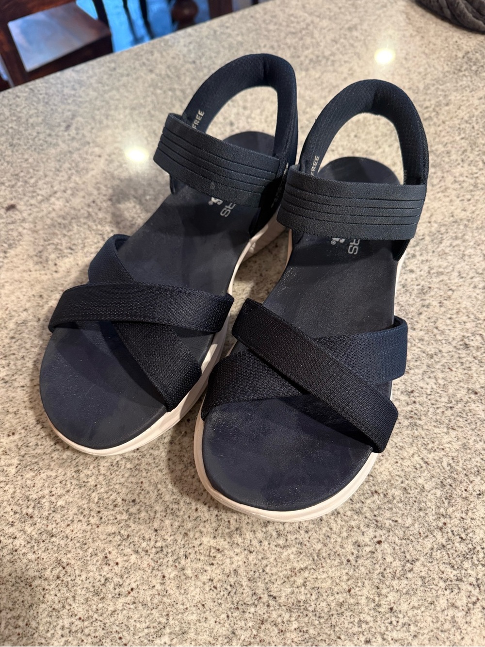 Sketchers Blue Strappy Comfort Sandals Slip on